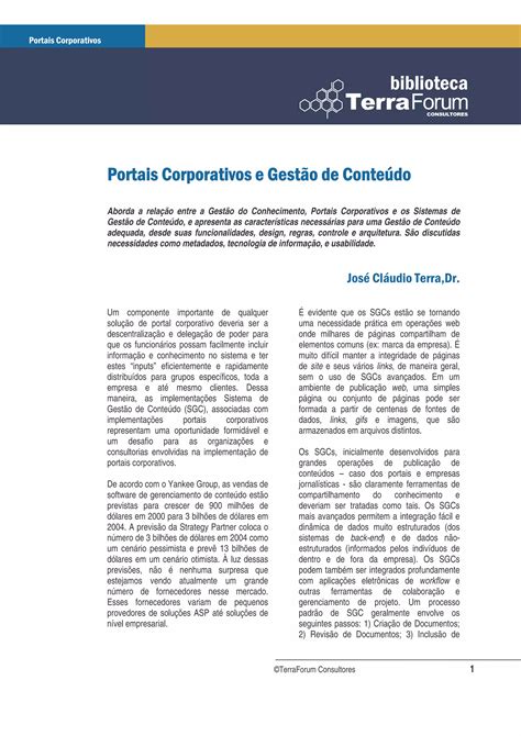 Portais Corporativos E Gestao De Conteudo PDF