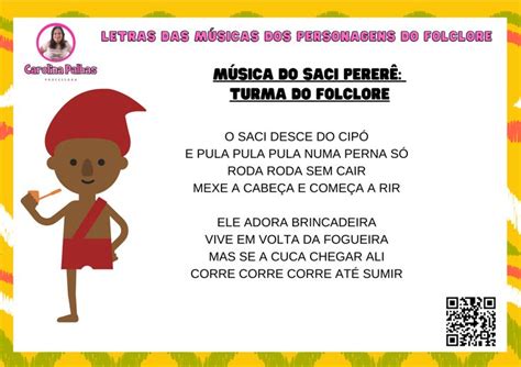 Canção Do Folclore - Letras das músicas dos personagens do folclore ilustradas - Professora ...