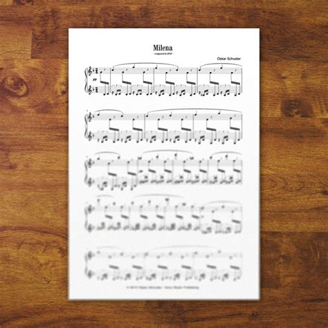 Piano Sheets "Milena" – Oskar Schuster's Shop