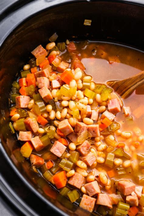 Crockpot Ham and Bean Soup Recipe - The Cookie Rookie®