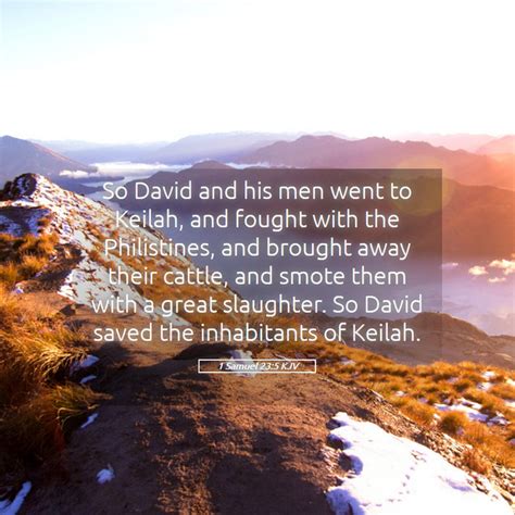 Samuel Kjv So David And His Men Went To Keilah And Fought