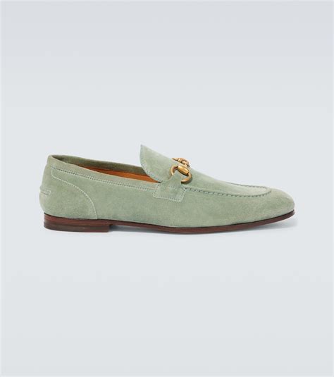 Gucci Jordaan Suede Loafers In Green Gucci Mytheresa