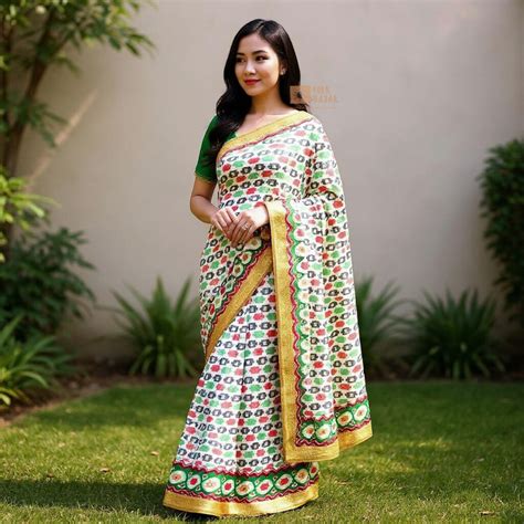 Buy Traditional Nepali Dhaka Saree for Women online only at Folk Bazar.