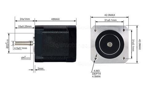 Nema High Torque Stepper Motor Hs S Ncm Wires With M