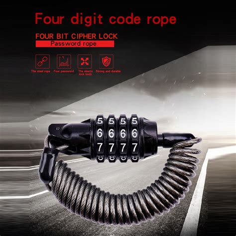 Bike Lock 4 Digit Resettable Combination Lock For Blinking Bike Light