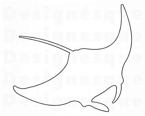 manta ray outline svg manta ray svg manta ray clipart manta etsy