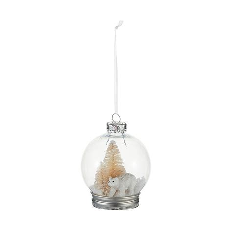 Boule De Noel Transparent Avec Sapin Et Ours Polaire Castorama