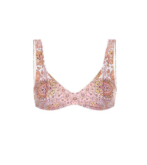 Paisley Bikini Top In Pink Zimmermann Mytheresa