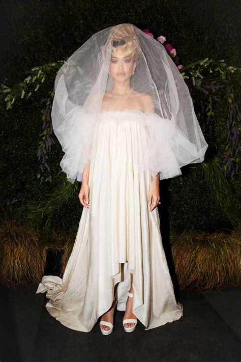 Newlywed Rita Ora Wears A Vintage Yves Saint Laurent Wedding Dress In