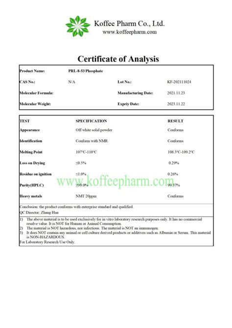High quality and purity PRL-8-53 Phosphate