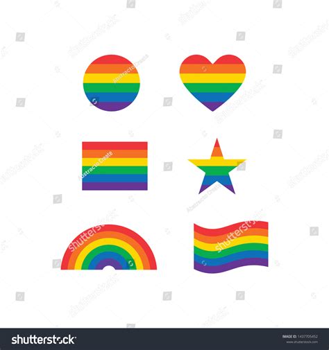 Rainbow Flag Set Lgbt Gay Lesbian Stock Vector Royalty Free 1437705452 Shutterstock