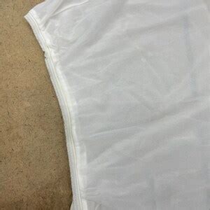 S Slip Skirt Semi Sheer White Lace Lingerie Half Slip Mini Skirt Ribbon Trim Side Slit Retro