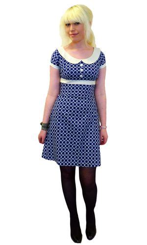 Dolly Op Art Dress Heartbreaker Retro S Mod Peter Pan Collar Dress