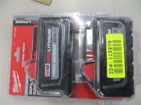 Milwaukee M18 Red Lithium High Output Batteries 2pk Lambrecht Auction