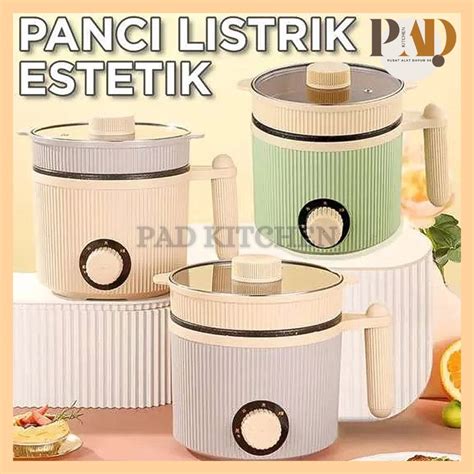 Jual Panci Listrik Garis Panci Listrik Mini Multifungsi Steamer Fry Pan Hot Pot Elektrik Kukus
