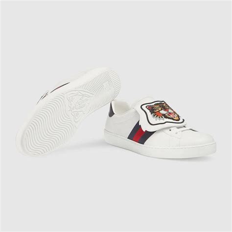 Gucci Ace Sneaker With Removable Patches Detail Gucci Ace Sneakers