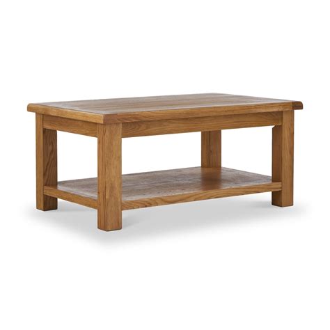 Zelah Oak Large Coffee Table with Shelf | Roseland