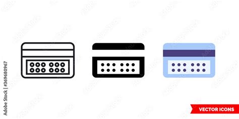 token card code icon   types isolated vector sign symbol stock