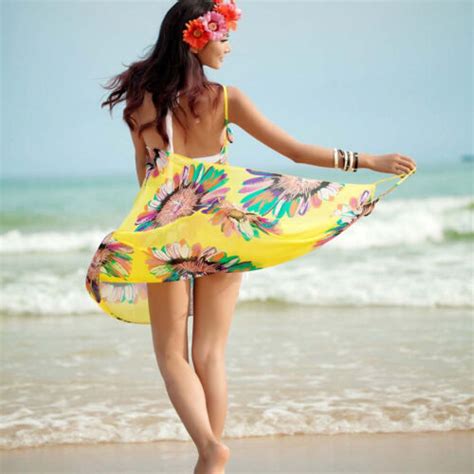 Plus Size Women Bikini Cover Up Swim Beachwear Long Maxi Wrap Sarong Beach Dress Ebay