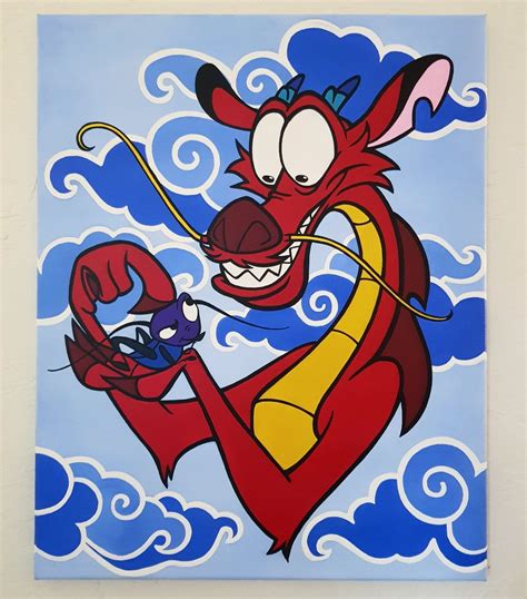 Mushu Art🐉 Disney Canvas Art Diy Canvas Art Painting Cartoon Painting