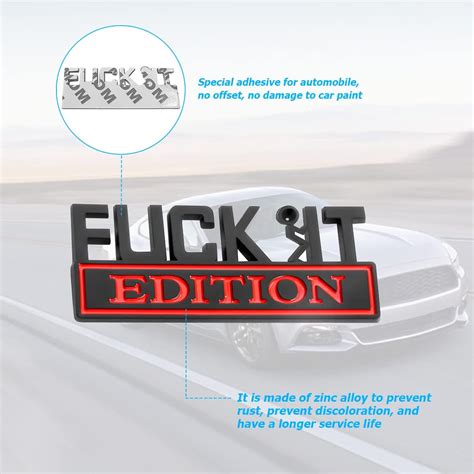 Buy Fuck IT Edition Emblem Car Side Rear Front Hood Trunk Door Badge 3D Auto Exterior Emblems