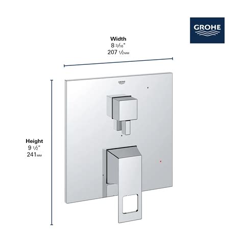 Eurocube Pressure Balance Valve Trim With 2 Way Diverter With Cartridge