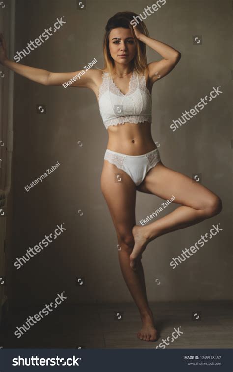 Sexy Woman Wear White Lace Lingerie Stock Photo Shutterstock