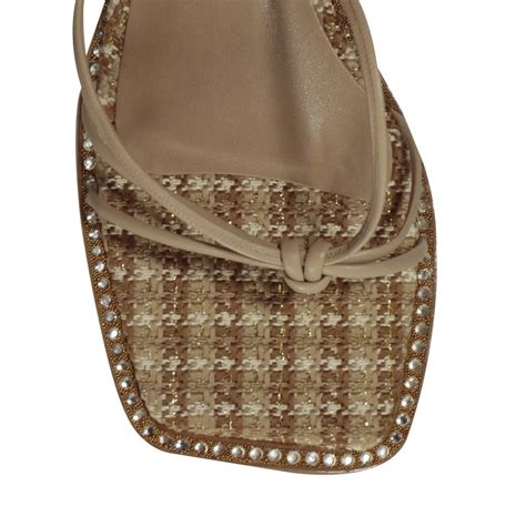 Sand Lia Rasteira Vestige Nude Pied Poule Cristais Vestige Sapatos Roupas Bolsas E Acess Rios