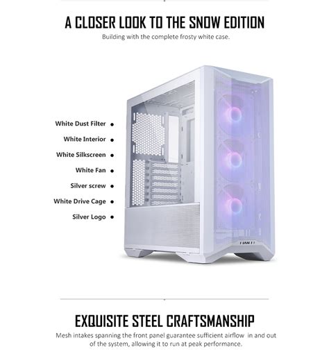 LIAN LI LANCOOL II MESH C RGB SNOW WHITE Tempered Glass ATX Case ...
