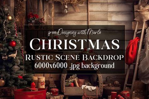 Christmas Backdrop, Rustic Christmas Background, Country, b6