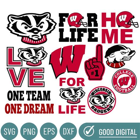 Wisconsin Badgers Svg Bundle Helmet And Logo Png Svgwisconsi Inspire