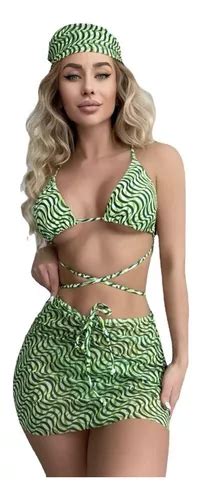 Traje De Baño Bikini Para Mujer Sexy Con Abrigo Piezas Meses sin intereses