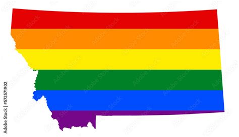 LGBT Flag Map Of The Montana PNG Rainbow Map Of The Montana In Colors Of LGBT Lesbian Gay