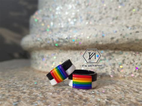 Bisexual Pride Rings LGBT Rainbow Ring Gay Ring Lesbian Ring Etsy