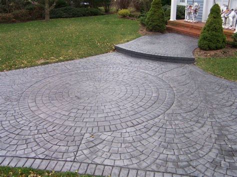 Stamped Concrete European Fan Colored Concrete Patio Stamped