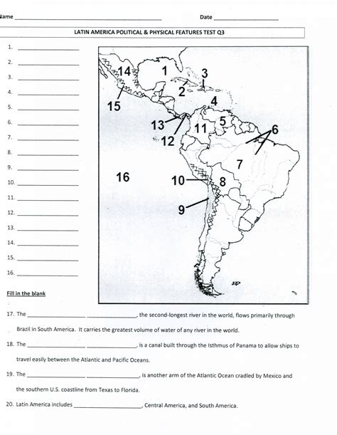 Spanish Speaking Countries Map Worksheet