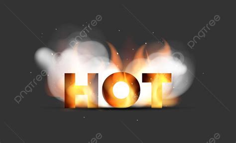 Hot Promotions In Fire And Smoke Vector Illustration Vector Silhouette Font Abstract PNG And