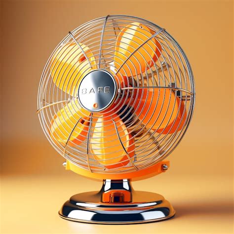 Electric Fan On A Wooden Table Premium Ai Generated Image
