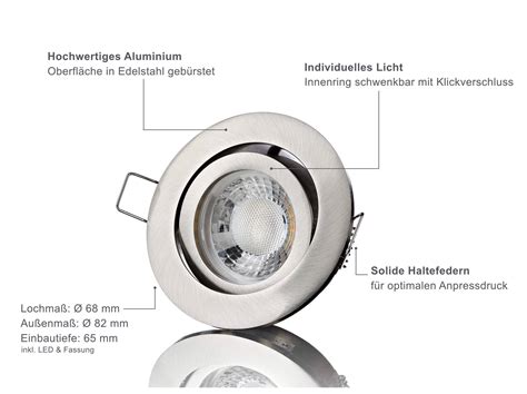 Led Einbaustrahler Dimmbar In Edelstahl Geb Rstet Lambado De