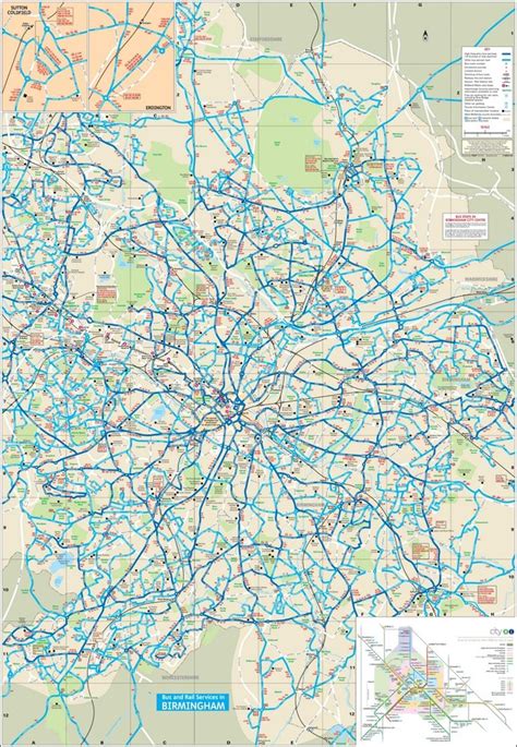 Birmingham bus map | Bus map, Map, Bus