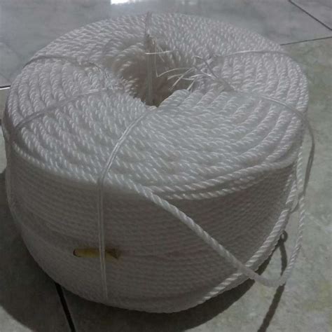 Promo Tali Tambang Putih Tali Tambang Nilon Pe 5mm 1roll 220m Diskon
