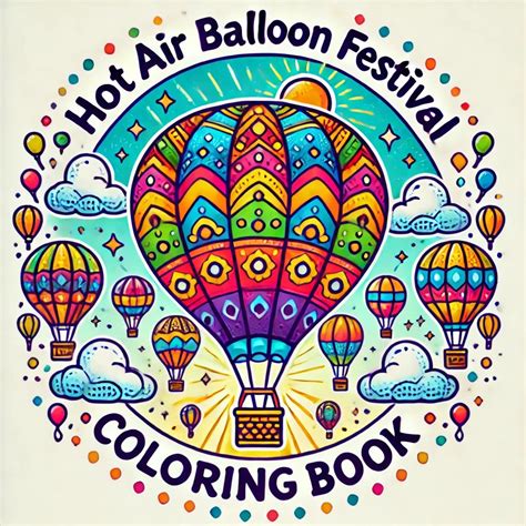 Hot Air Balloon Festival Coloring Book Coloring Book For Adults Etsy