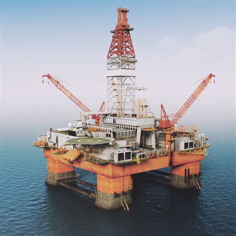 3D semi submersible oil rig - TurboSquid 1178366