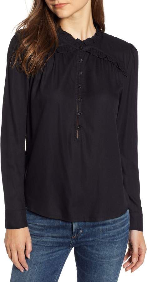 Hinge Ruffle Detail Popover Blouse Nordstrom Popover Blouse Blouse