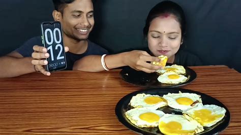 20 Sunny Side Up Egg Eating Challenge Eggdim Poach Challenge Egg