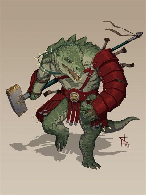 Oc Lizardfolk Barbarian Characterdrawing Character Art Dungeons