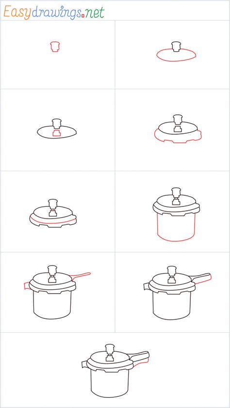 How To Draw A Cooker Step By Step 9 Easy Phase