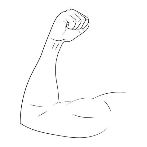 Flexing Bicep Drawing