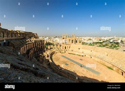 El Jem Amphitheater In Tunisia On A Sunny Day Stock Photo Alamy