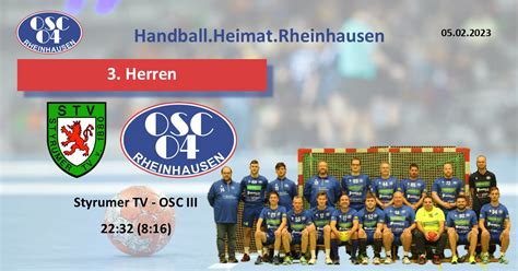 3 Herren Styrumer TV OSC III 22 32 8 16 OSC Handball Heimat